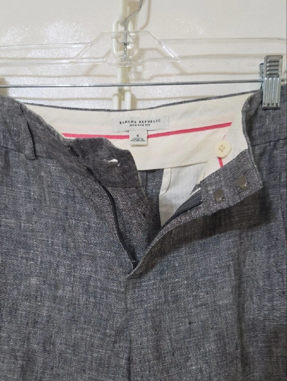 Banana Republic Jackson Fit Women's Gray 100% Linen Dress Pants - Size 6